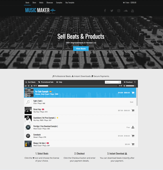 Music Maker Beat Store Features 1