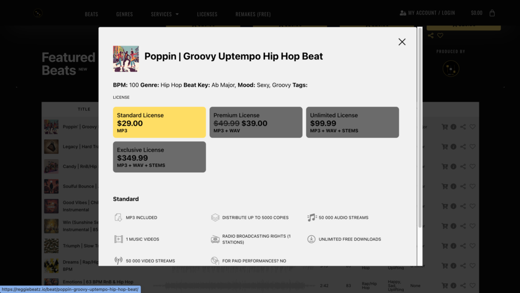 Beat License Intergration by Sonaar Rebirth MP3 Player Pro