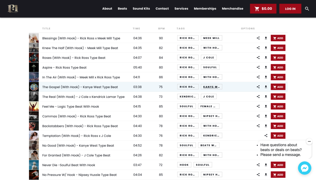 3 Types of beat selling websites you need to know 3 Example of beatstars pro page