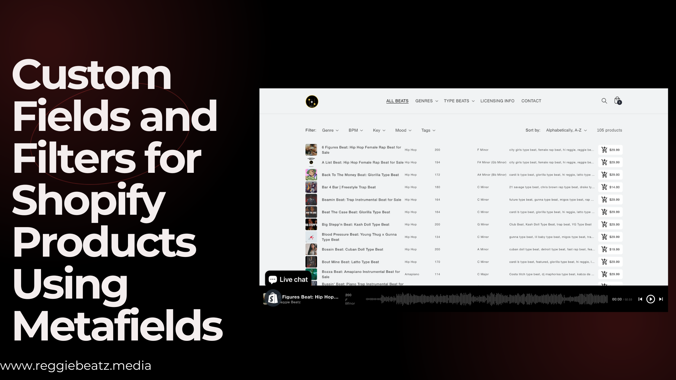 Custom Fields and Filters for Shopify Products Using Metafields