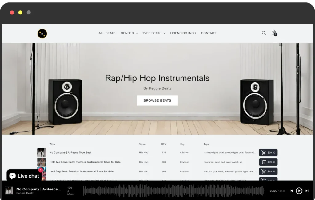 Beatifyy Pro : Shopify Beat Store Template